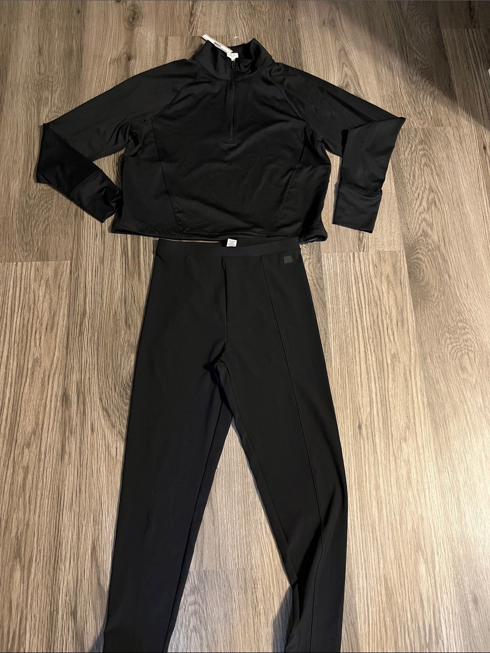 Women’s Black Active Zip-Top & Legging Set